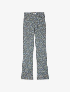 Zadig & Voltaire Pistol Flared-leg High-rise Floral-jacquard Trousers
