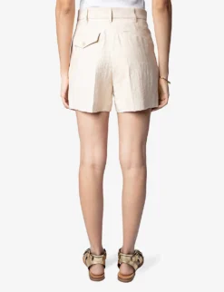 Zadig & Voltaire Please Creased Viscose-blend Shorts -Reiss Shop R04151946 POUDRE ALT03