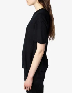 Zadig & Voltaire Ida Signature-wings Cashmere Top -Reiss Shop R04151983 NOIR ALT02