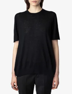 Zadig & Voltaire Ida Signature-wings Cashmere Top -Reiss Shop R04151983 NOIR ALT04