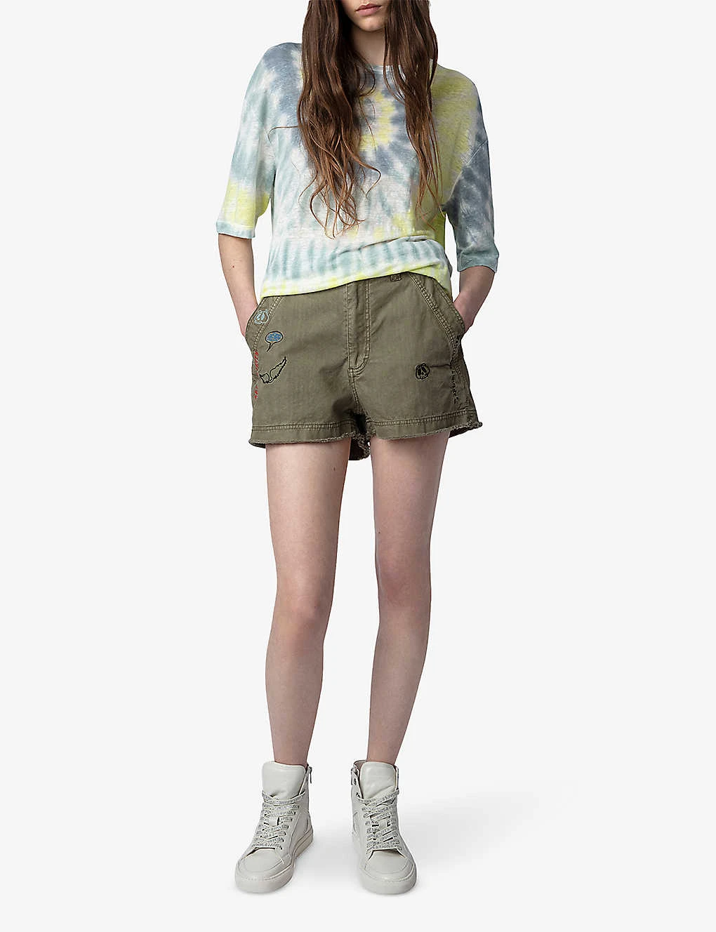 Zadig & Voltaire Suzy Tie-dye Linen T-shirt 2 Zadig & Voltaire Suzy Tie-dye Linen T-shirt - Image 2