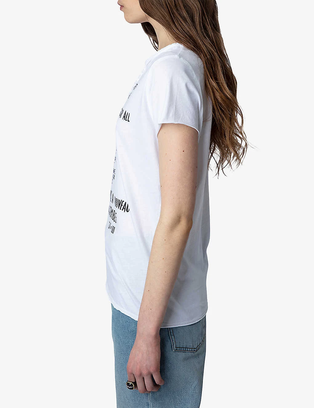 Zadig & Voltaire Henley Text-print Organic-cotton T-shirt 3 Zadig & Voltaire Henley Text-print Organic-cotton T-shirt - Image 3