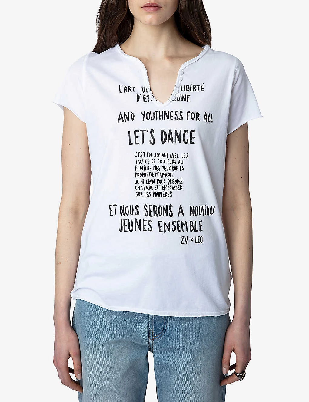 Zadig & Voltaire Henley Text-print Organic-cotton T-shirt 5 Zadig & Voltaire Henley Text-print Organic-cotton T-shirt - Image 5
