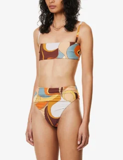 Abstract-print Mid-rise Bikini Bottoms -Reiss Shop R04152815 VISTAPRINT ALT02