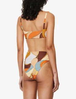 Abstract-print Mid-rise Bikini Bottoms -Reiss Shop R04152815 VISTAPRINT ALT03