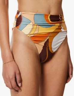 Abstract-print Mid-rise Bikini Bottoms -Reiss Shop R04152815 VISTAPRINT ALT04