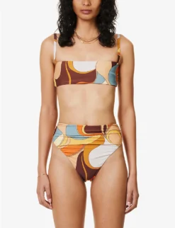 Abstract-print Square-neck Bikini Top -Reiss Shop R04152816 VISTAPRINT ALT02