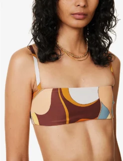 Abstract-print Square-neck Bikini Top -Reiss Shop R04152816 VISTAPRINT ALT04