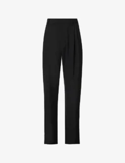 Leni Pleated Straight-leg Mid-rise Woven Trousers