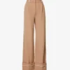 Leni Folded-cuff Straight-leg Mid-rise Woven Trousers