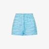 Ganni Tiger-print Drawstring-waist Organic-cotton Shorts