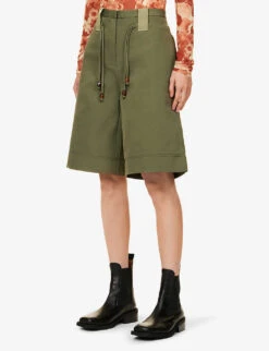 Ganni Mid-rise Belted Woven Shorts -Reiss Shop R04152894 KALAMATA ALT02