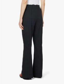 Ganni Pinstriped Straight-leg Mid-rise Recycled Polyester-blend Trousers 9 Ganni Pinstriped Straight-leg Mid-rise Recycled Polyester-blend Trousers -Reiss Shop R04152909 SKYCAPTAIN ALT03