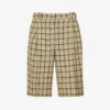 Ganni Checked Mid-rise Organic Cotton-blend Shorts