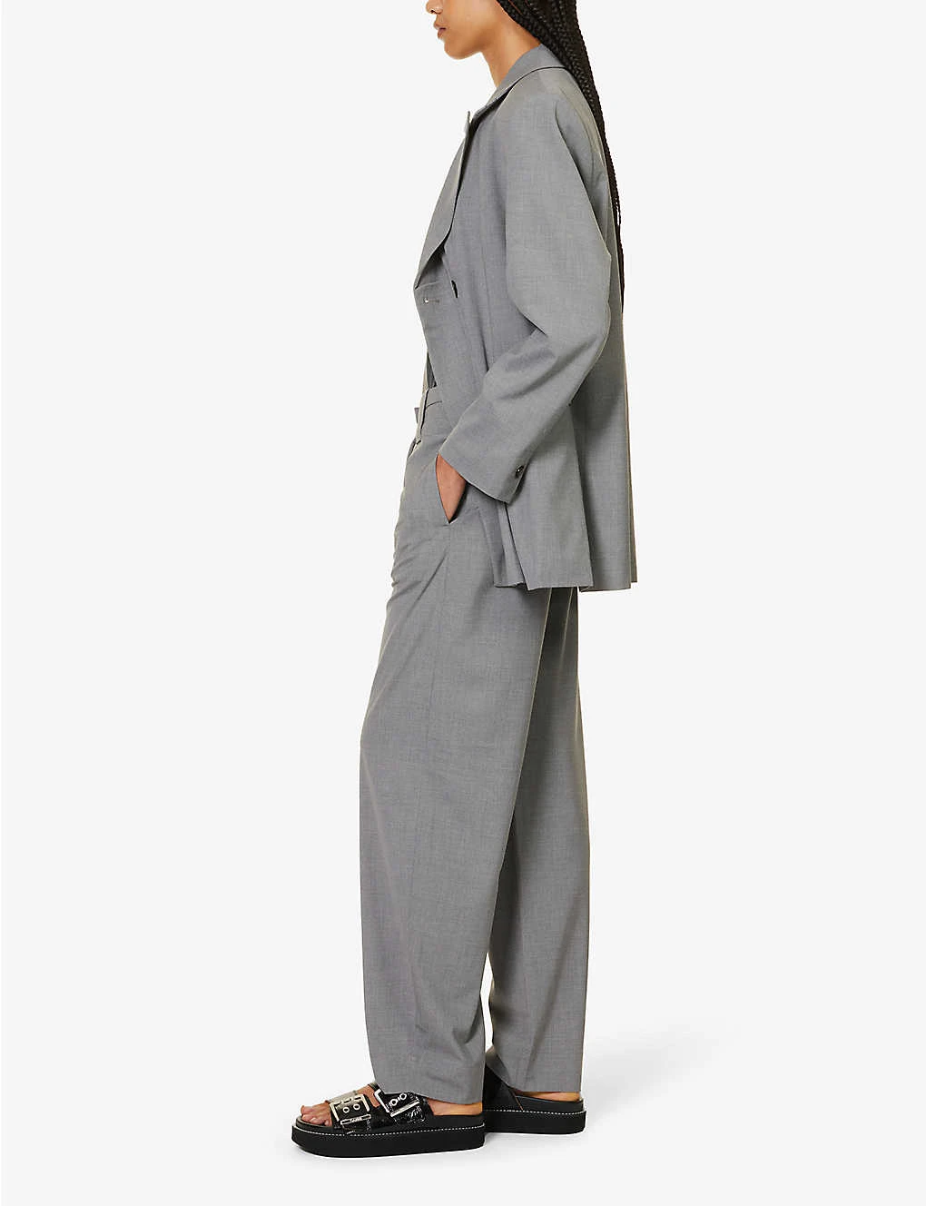 Ganni Bead-embellished Straight-leg Mid-rise Stretch-woven Trousers 2 Ganni Bead-embellished Straight-leg Mid-rise Stretch-woven Trousers - Image 2