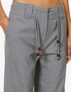 Ganni Bead-embellished Straight-leg Mid-rise Stretch-woven Trousers 9 Ganni Bead-embellished Straight-leg Mid-rise Stretch-woven Trousers -Reiss Shop R04152930 PALOMAMELANGE ALT04