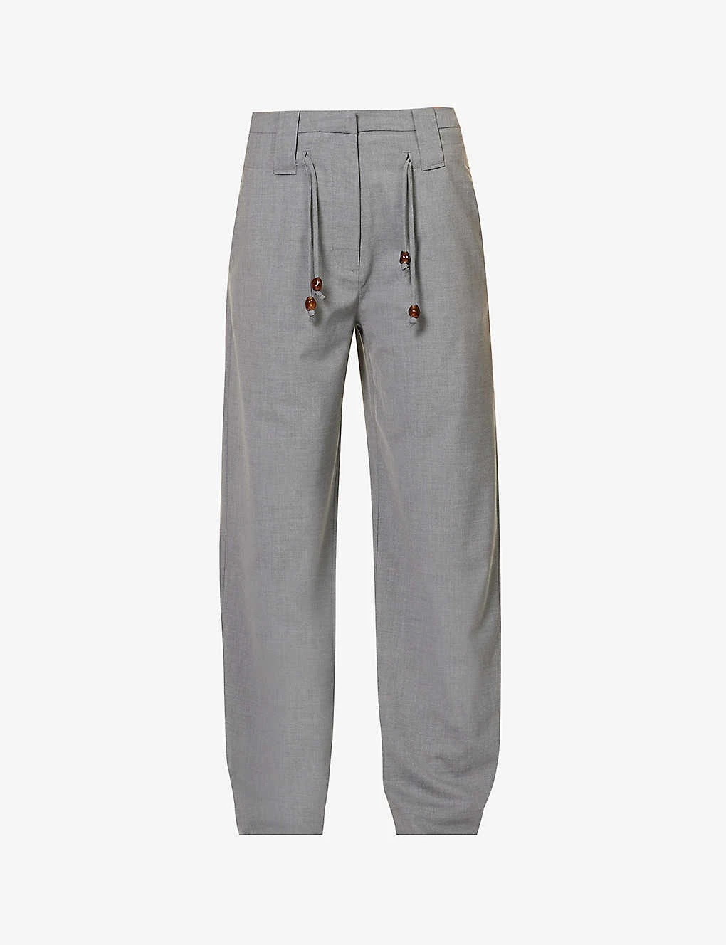 Ganni Bead-embellished Straight-leg Mid-rise Stretch-woven Trousers 1 Ganni Bead-embellished Straight-leg Mid-rise Stretch-woven Trousers