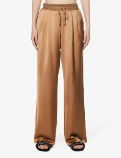 Paige Tinesia Straight-leg Mid-rise Satin Trousers 7 Paige Tinesia Straight-leg Mid-rise Satin Trousers -Reiss Shop R04153196 CAMEL ALT02