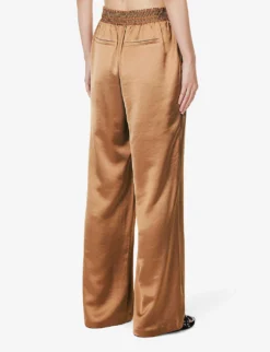 Paige Tinesia Straight-leg Mid-rise Satin Trousers 8 Paige Tinesia Straight-leg Mid-rise Satin Trousers -Reiss Shop R04153196 CAMEL ALT03