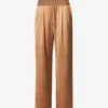 Paige Tinesia Straight-leg Mid-rise Satin Trousers