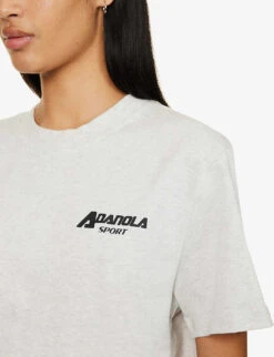 Outline Logo-print Cotton-jersey T-shirt -Reiss Shop R04153493 GREYMELANGE ALT04