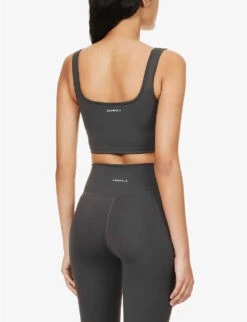 Square-neck Padded Stretch-woven Bra 8 Square-neck Padded Stretch-woven Bra -Reiss Shop R04153496 CHARCOAL ALT03