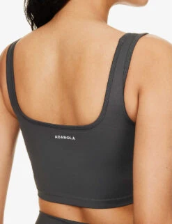 Square-neck Padded Stretch-woven Bra 9 Square-neck Padded Stretch-woven Bra -Reiss Shop R04153496 CHARCOAL ALT04
