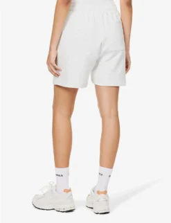 Brand-print High-rise Relaxed-fit Cotton-jersey Shorts 8 Brand-print High-rise Relaxed-fit Cotton-jersey Shorts -Reiss Shop R04153507 GREYMELANGE ALT03