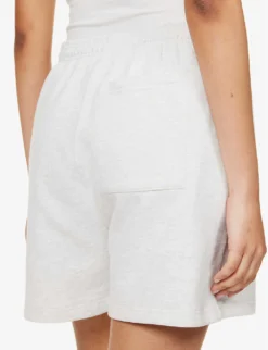 Brand-print High-rise Relaxed-fit Cotton-jersey Shorts 9 Brand-print High-rise Relaxed-fit Cotton-jersey Shorts -Reiss Shop R04153507 GREYMELANGE ALT04