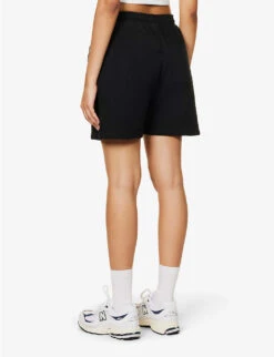 Sweat High-rise Logo-print Cotton-jersey Shorts -Reiss Shop R04153508 BLACK ALT03