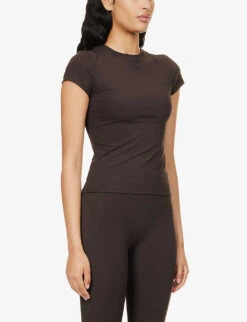 Ultimate Slim-fit Stretch-woven T-shirt -Reiss Shop R04153522 COFFEEBEAN ALT02