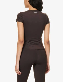 Ultimate Slim-fit Stretch-woven T-shirt -Reiss Shop R04153522 COFFEEBEAN ALT03