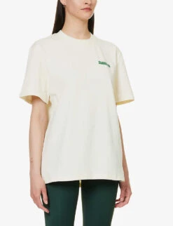 Resort Logo-print Oversized Cotton-jersey T-shirt -Reiss Shop R04153625 CREAM ALT02