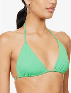 Halterneck Triangle Bikini Top 7 Halterneck Triangle Bikini Top -Reiss Shop R04153638 KELLYGREEN ALT03