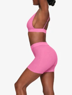 Ribbed Brand-patch Stretch-cotton Shorts -Reiss Shop R04153780 PINK ALT02