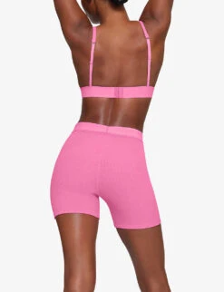 Ribbed Brand-patch Stretch-cotton Shorts -Reiss Shop R04153780 PINK ALT03