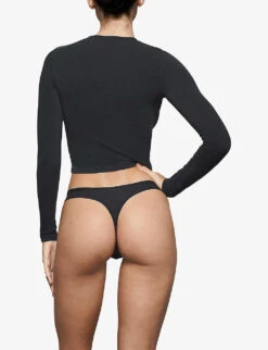 Vintage Round-neck Stretch-cotton Top -Reiss Shop R04153793 WASHEDONYX ALT03