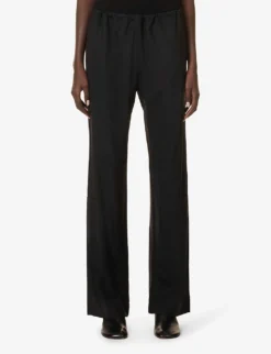 No.198 Drawstring-waist Straight-leg Mid-rise Wool Trousers -Reiss Shop R04154389 02BLACK ALT02