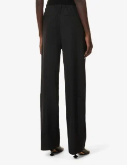 No.198 Drawstring-waist Straight-leg Mid-rise Wool Trousers -Reiss Shop R04154389 02BLACK ALT03