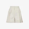 Max Mara Bormida Pleated Stretch-wool Shorts