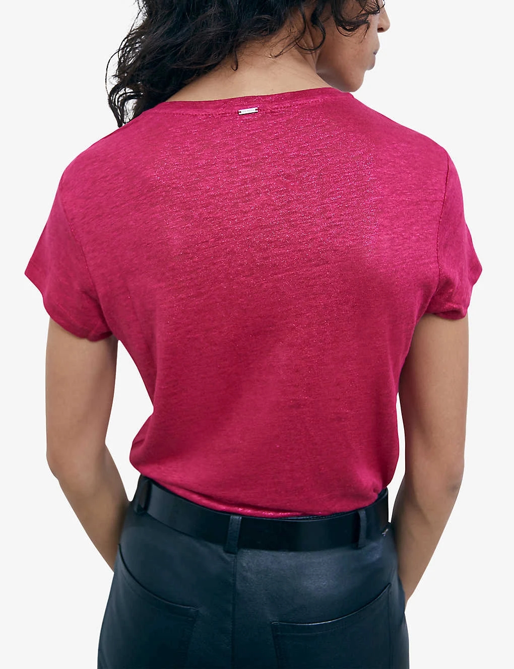 Ikks V-neck Short-sleeved Linen T-shirt 4 Ikks V-neck Short-sleeved Linen T-shirt - Image 4