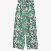 Ikks Botanical-print Wide-leg High-rise Woven Trousers
