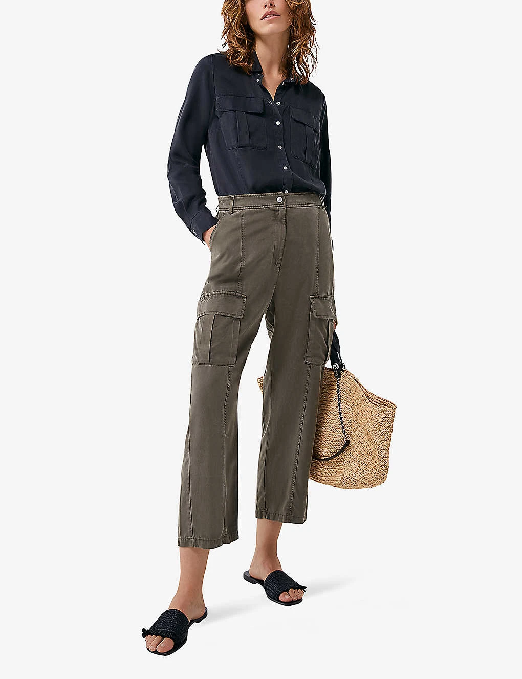 Ikks Cargo-pocket Straight-leg Mid-rise Woven Trousers 2 Ikks Cargo-pocket Straight-leg Mid-rise Woven Trousers - Image 2