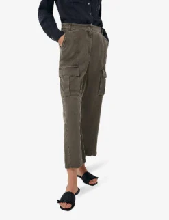 Ikks Cargo-pocket Straight-leg Mid-rise Woven Trousers 7 Ikks Cargo-pocket Straight-leg Mid-rise Woven Trousers -Reiss Shop R04156285 EMERALD ALT02