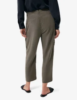 Ikks Cargo-pocket Straight-leg Mid-rise Woven Trousers 8 Ikks Cargo-pocket Straight-leg Mid-rise Woven Trousers -Reiss Shop R04156285 EMERALD ALT03