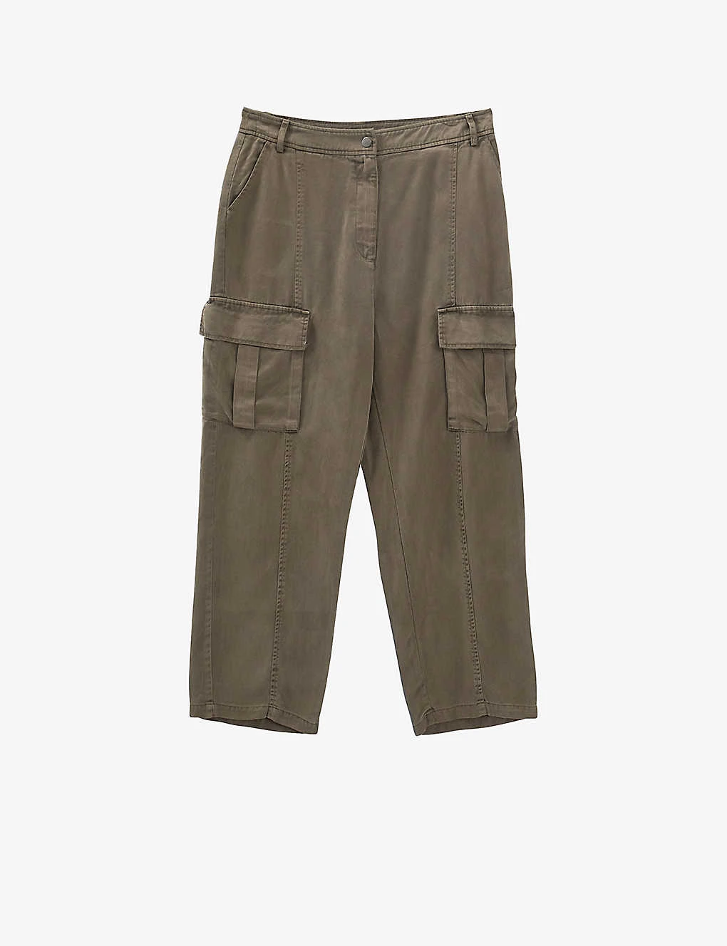 Ikks Cargo-pocket Straight-leg Mid-rise Woven Trousers 1 Ikks Cargo-pocket Straight-leg Mid-rise Woven Trousers