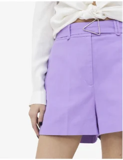 Ikks Triangle-buckle Stretch Cotton-blend Shorts -Reiss Shop R04156347 LILAC ALT04