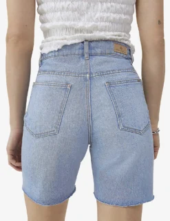 Ikks Raw-hem High-rise Denim Shorts -Reiss Shop R04156348 BLUEGREY ALT03