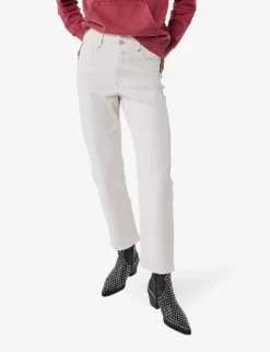 Ikks Slouchy Cropped-leg Mid-rise Stretch-denim Jeans 6 Ikks Slouchy Cropped-leg Mid-rise Stretch-denim Jeans -Reiss Shop R04156350 PEARLY ALT02