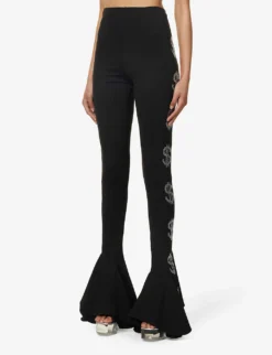 $ Martha Flared-leg High-rise Stretch-woven Trousers -Reiss Shop R04156853 BLACK ALT02